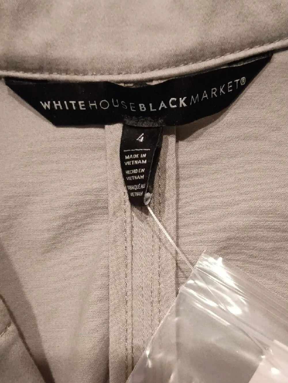 White House Black Market Light Gray Utility Jacket - Button Front